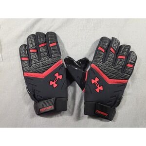 Under Armour Combat Football Black Red Lineman Gloves Men's‎ 4XL NWOT